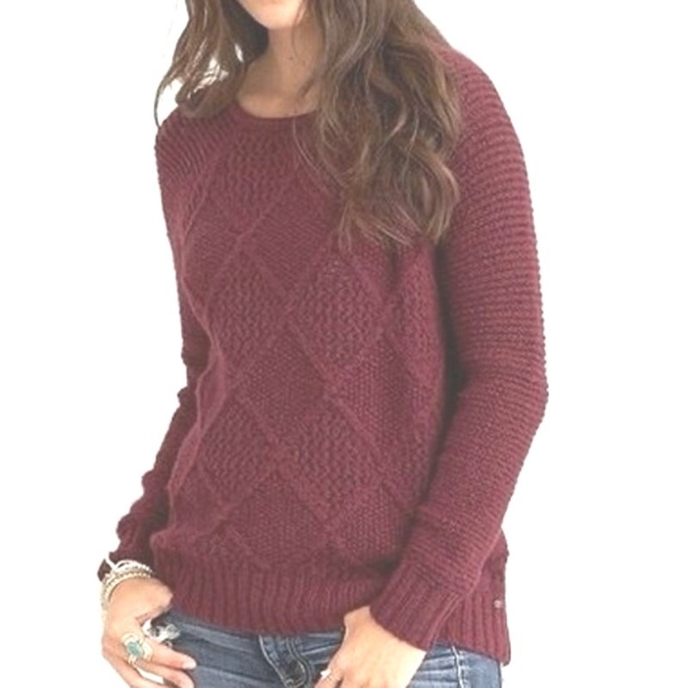 American Eagle Dark Red argyle style sweater Size Large